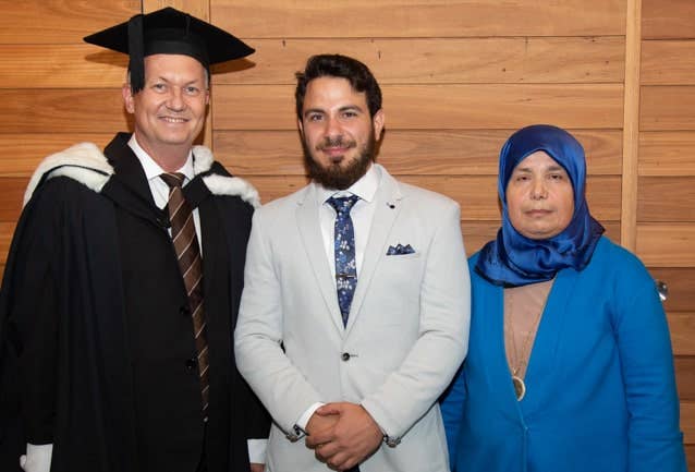 UTS Insearch Managing Director Alex Murphy; Matt Hassoun and is wife. 