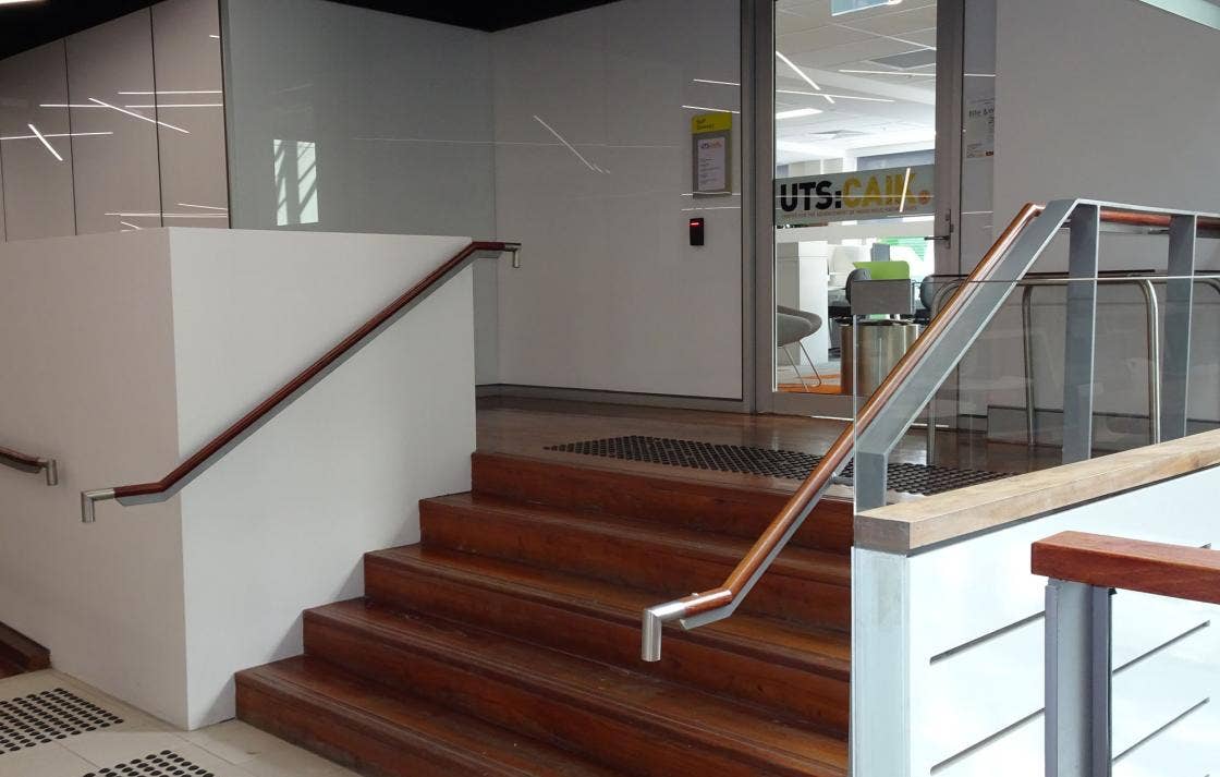 Stairs leading to UTS Insearch office