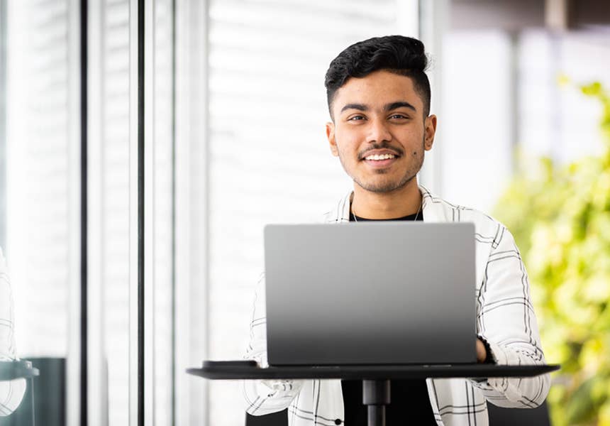 Prize winner Raiat embraces the fun side of university.