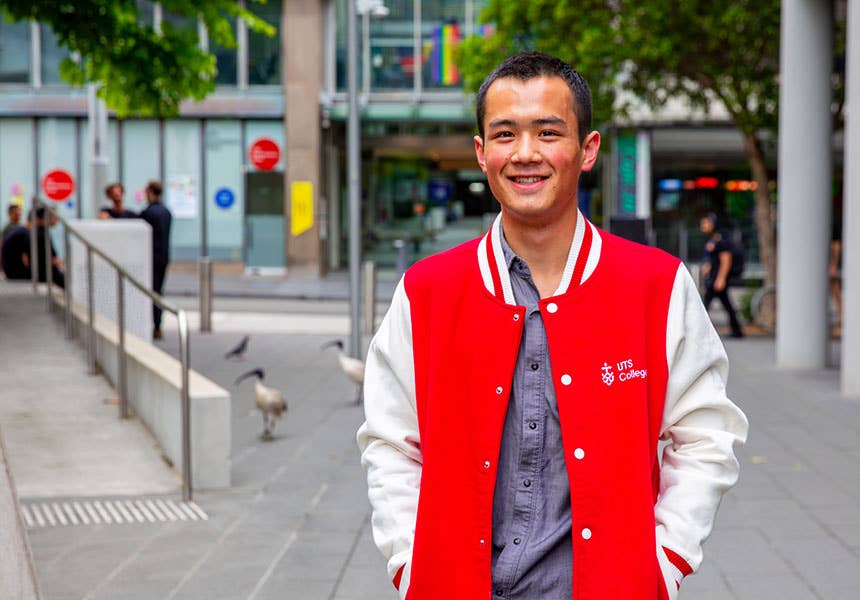 Pictured: Lewin found a new level of belief once he started his UTS College Diploma of Science