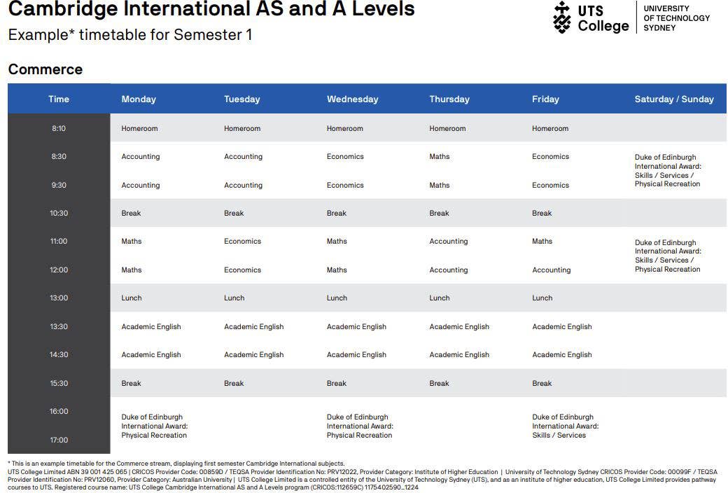 Download Sample Timetable