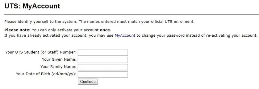UTSInsearch-MyAccount
