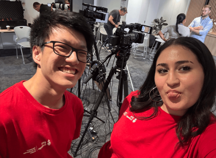 Recording a student panel with Michael