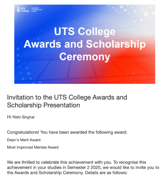 Proud moment of winning an award