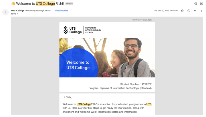 Starting my UTS journey at College
